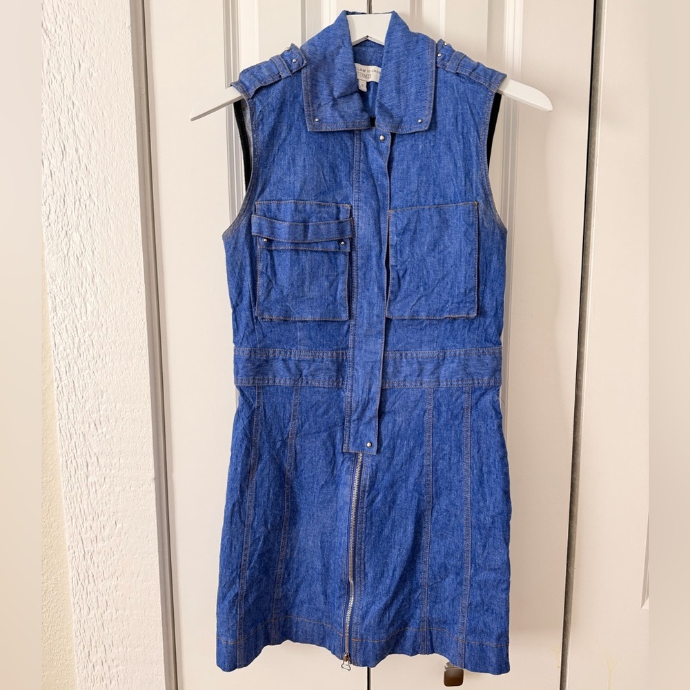 DERAK LAM 10 CROSBY Intermix 
Blue Denim Sleeveless Dress